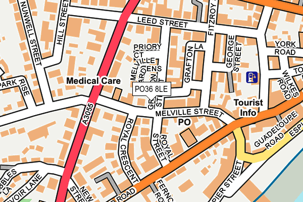 PO36 8LE map - OS OpenMap – Local (Ordnance Survey)