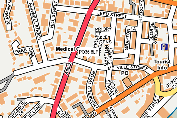 PO36 8LF map - OS OpenMap – Local (Ordnance Survey)