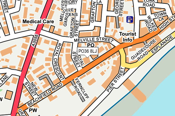 PO36 8LJ map - OS OpenMap – Local (Ordnance Survey)