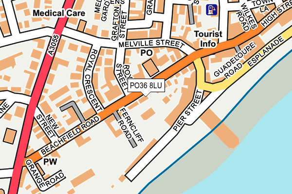 PO36 8LU map - OS OpenMap – Local (Ordnance Survey)