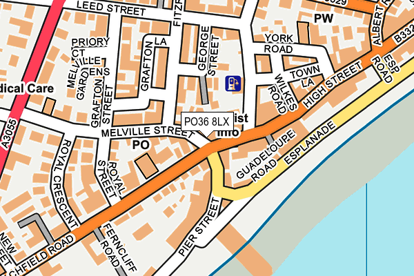 PO36 8LX map - OS OpenMap – Local (Ordnance Survey)