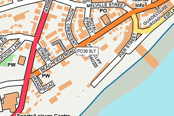 PO36 8LY map - OS OpenMap – Local (Ordnance Survey)