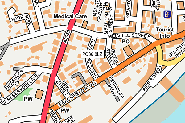 PO36 8LZ map - OS OpenMap – Local (Ordnance Survey)