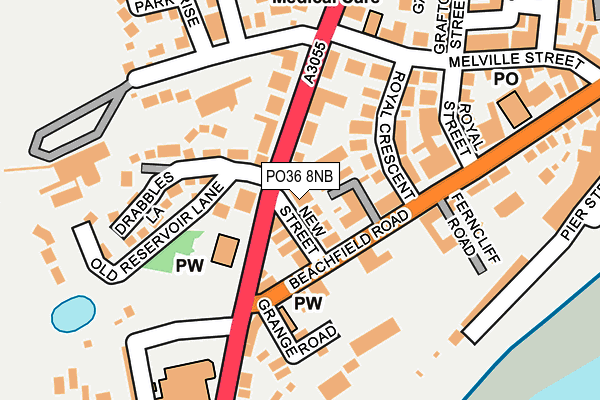 PO36 8NB map - OS OpenMap – Local (Ordnance Survey)