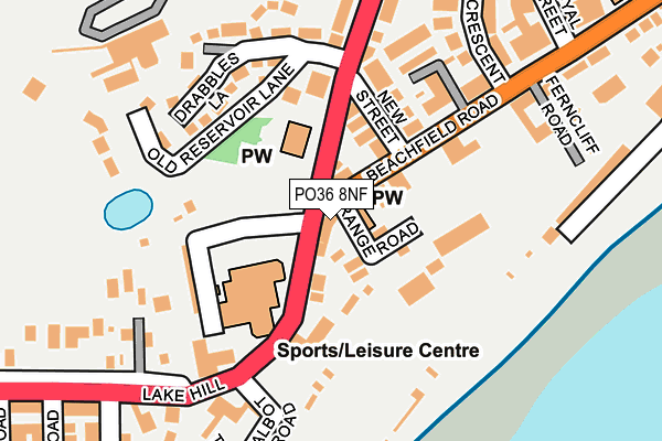 PO36 8NF map - OS OpenMap – Local (Ordnance Survey)