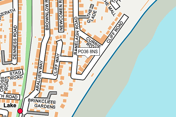 PO36 8NS map - OS OpenMap – Local (Ordnance Survey)