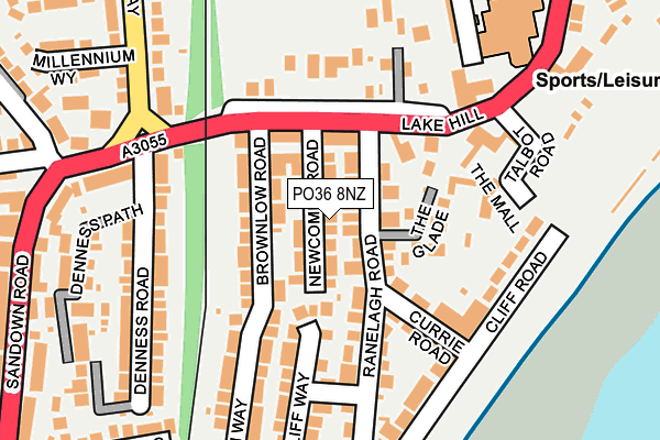 PO36 8NZ map - OS OpenMap – Local (Ordnance Survey)