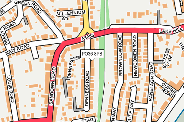 PO36 8PB map - OS OpenMap – Local (Ordnance Survey)