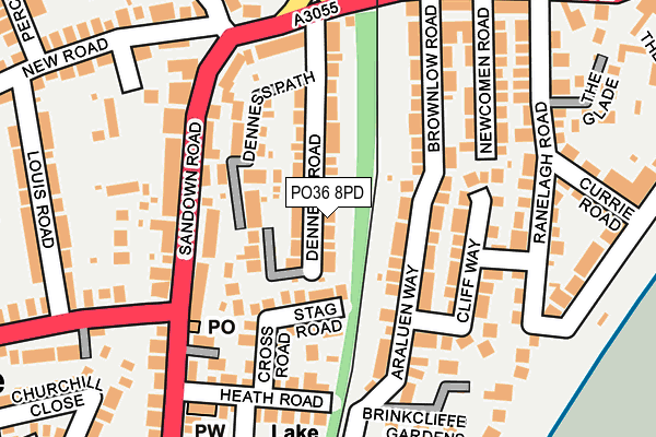 PO36 8PD map - OS OpenMap – Local (Ordnance Survey)