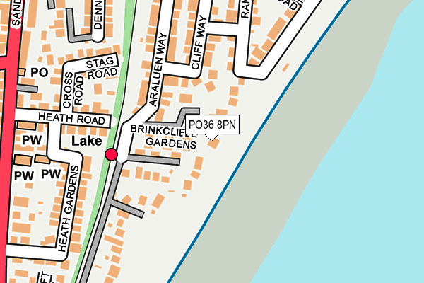 PO36 8PN map - OS OpenMap – Local (Ordnance Survey)