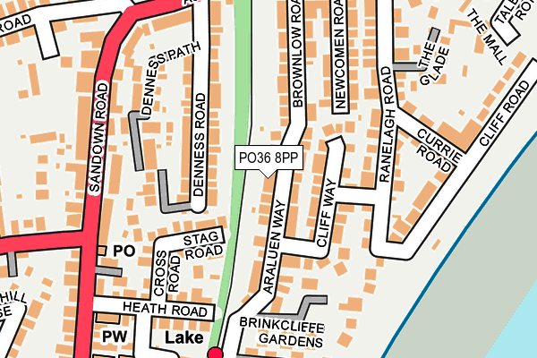 PO36 8PP map - OS OpenMap – Local (Ordnance Survey)