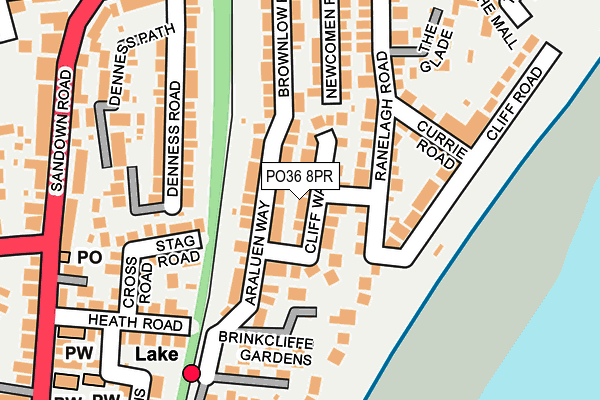 PO36 8PR map - OS OpenMap – Local (Ordnance Survey)