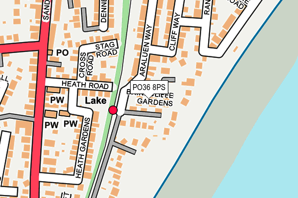 PO36 8PS map - OS OpenMap – Local (Ordnance Survey)