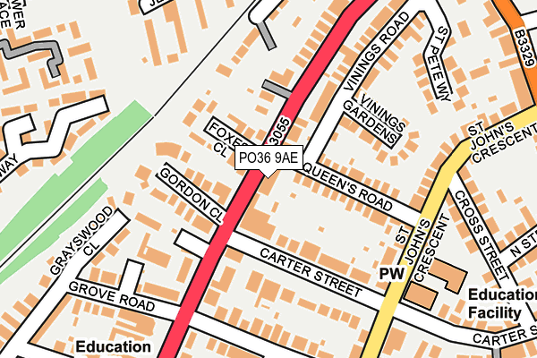 PO36 9AE map - OS OpenMap – Local (Ordnance Survey)