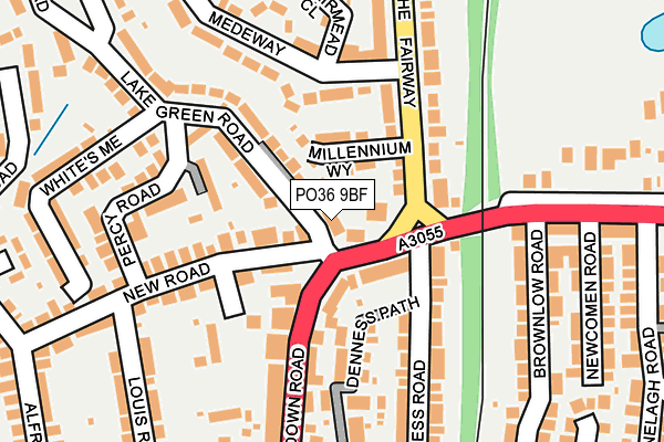 PO36 9BF map - OS OpenMap – Local (Ordnance Survey)