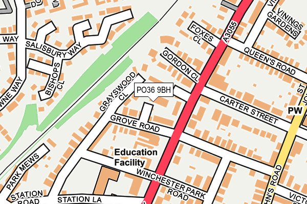 PO36 9BH map - OS OpenMap – Local (Ordnance Survey)