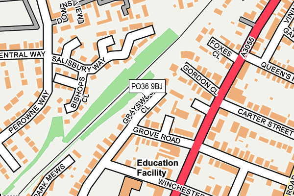 PO36 9BJ map - OS OpenMap – Local (Ordnance Survey)