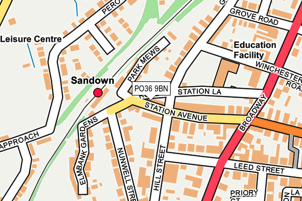 PO36 9BN map - OS OpenMap – Local (Ordnance Survey)