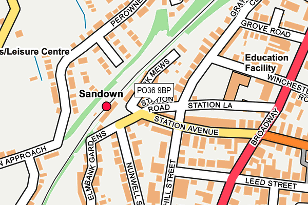 PO36 9BP map - OS OpenMap – Local (Ordnance Survey)