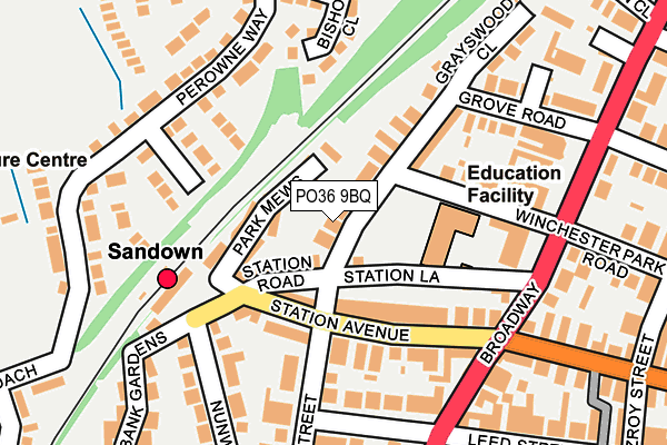 PO36 9BQ map - OS OpenMap – Local (Ordnance Survey)