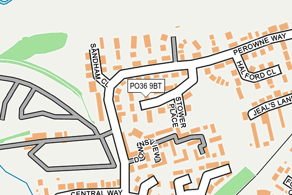 PO36 9BT map - OS OpenMap – Local (Ordnance Survey)