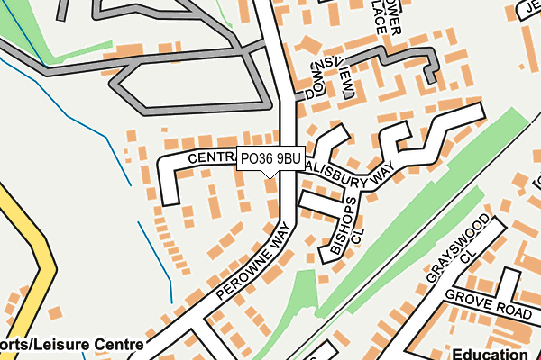 PO36 9BU map - OS OpenMap – Local (Ordnance Survey)