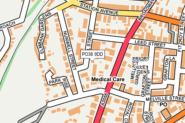 PO36 9DD map - OS OpenMap – Local (Ordnance Survey)