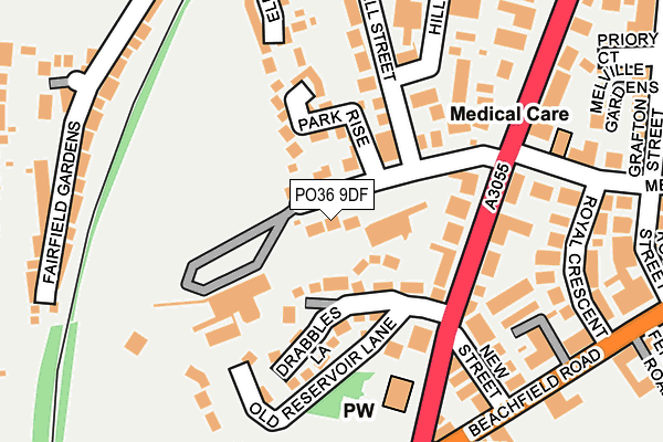 PO36 9DF map - OS OpenMap – Local (Ordnance Survey)