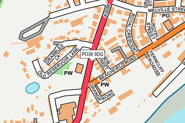 PO36 9DG map - OS OpenMap – Local (Ordnance Survey)