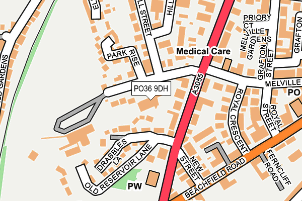 PO36 9DH map - OS OpenMap – Local (Ordnance Survey)