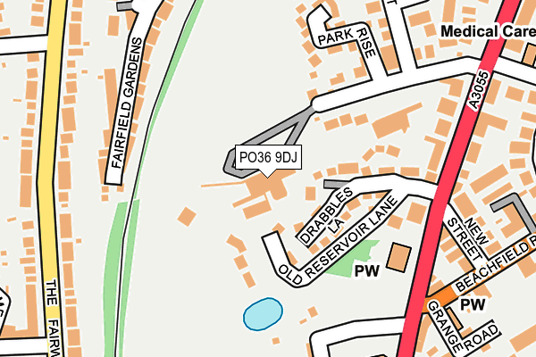 PO36 9DJ map - OS OpenMap – Local (Ordnance Survey)