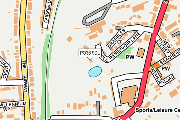 PO36 9DL map - OS OpenMap – Local (Ordnance Survey)