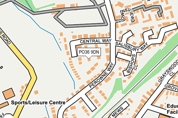 PO36 9DN map - OS OpenMap – Local (Ordnance Survey)