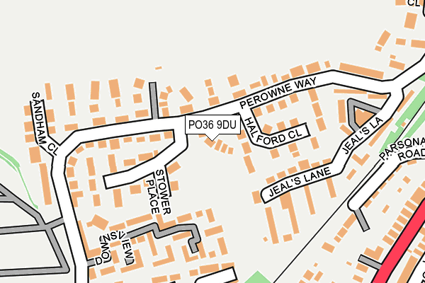 PO36 9DU map - OS OpenMap – Local (Ordnance Survey)