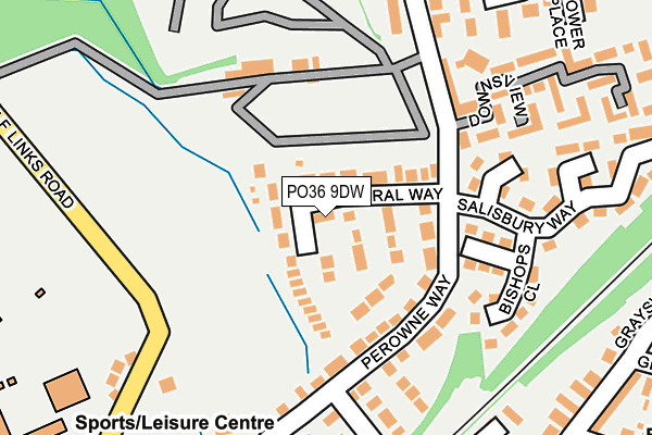 PO36 9DW map - OS OpenMap – Local (Ordnance Survey)