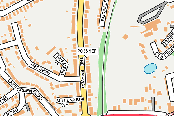 PO36 9EF map - OS OpenMap – Local (Ordnance Survey)