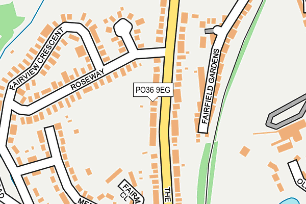 PO36 9EG map - OS OpenMap – Local (Ordnance Survey)