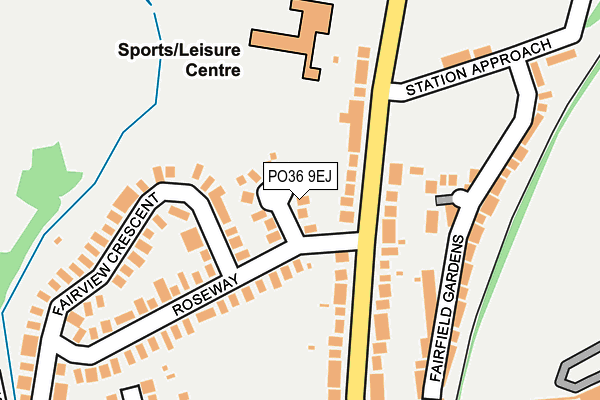 PO36 9EJ map - OS OpenMap – Local (Ordnance Survey)