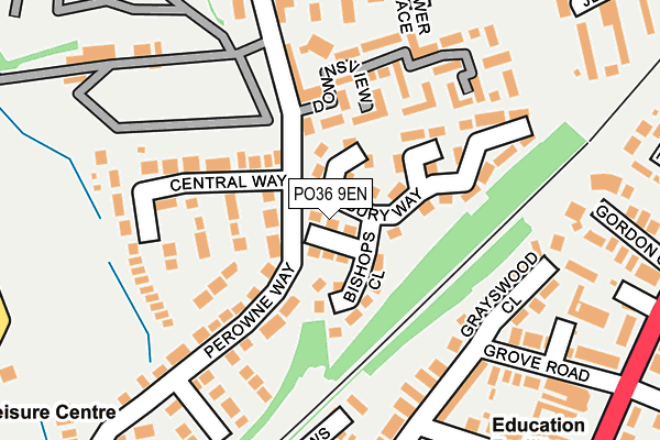 PO36 9EN map - OS OpenMap – Local (Ordnance Survey)