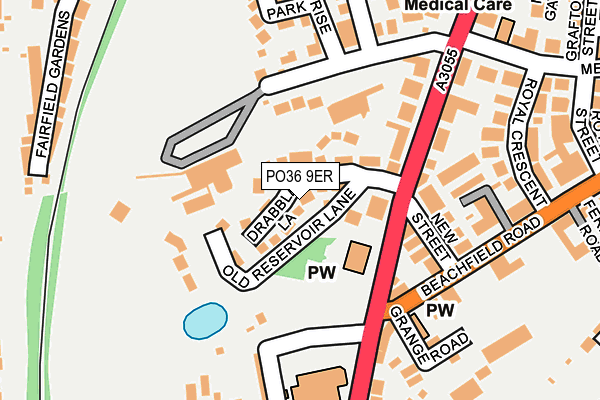 PO36 9ER map - OS OpenMap – Local (Ordnance Survey)
