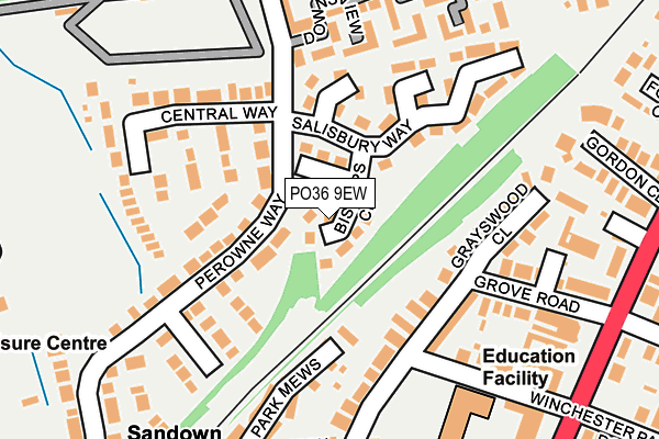 PO36 9EW map - OS OpenMap – Local (Ordnance Survey)