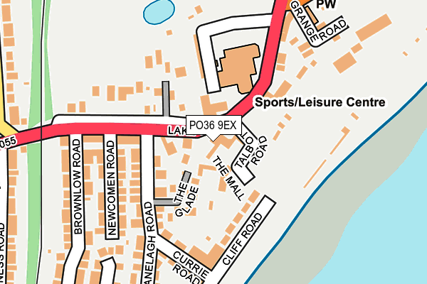 PO36 9EX map - OS OpenMap – Local (Ordnance Survey)