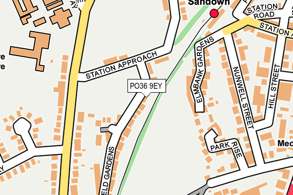 PO36 9EY map - OS OpenMap – Local (Ordnance Survey)