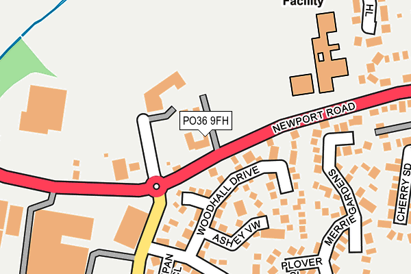 PO36 9FH map - OS OpenMap – Local (Ordnance Survey)