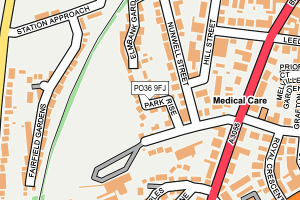 PO36 9FJ map - OS OpenMap – Local (Ordnance Survey)