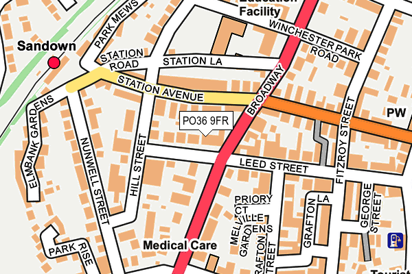 PO36 9FR map - OS OpenMap – Local (Ordnance Survey)