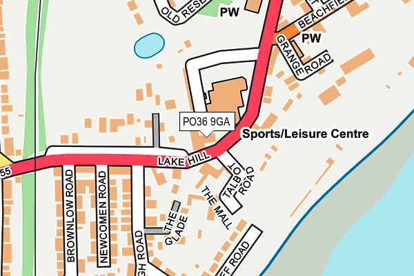 PO36 9GA map - OS OpenMap – Local (Ordnance Survey)