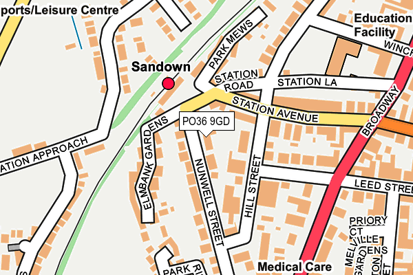 PO36 9GD map - OS OpenMap – Local (Ordnance Survey)