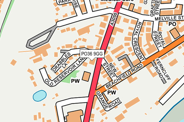 PO36 9GG map - OS OpenMap – Local (Ordnance Survey)