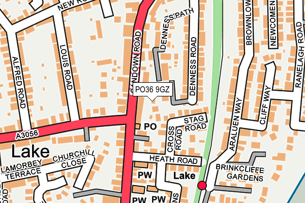 PO36 9GZ map - OS OpenMap – Local (Ordnance Survey)